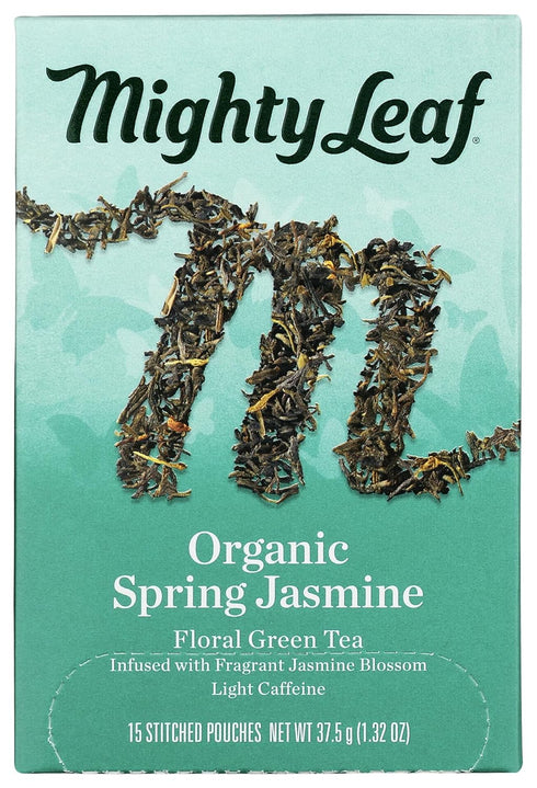 Mighty Leaf Tea Organic Spring Jasmine, Whole Leaf Pouches, 15 ct...