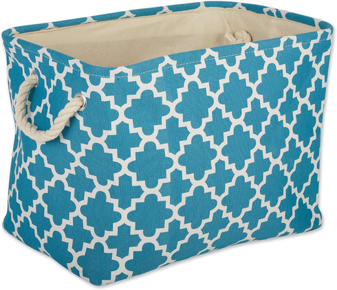 DII Polyester Container with Handles, Lattice Storage Bin, Small, Storm Blue...