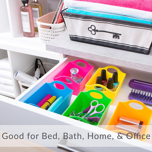 Simplify Neon, 5 Pack, Mini Storage Containers, Bins, Drawer, Office Organization, Good for Toys, Hair Accessories, Bobby Pins, Q-Tips, Small Item...