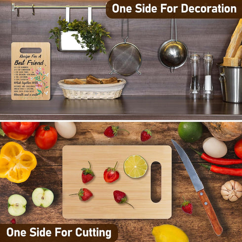 Friends Cutting Board, Kitchen Gifts for Women Friends, Bamboo Chopping Board Presents for Best Friend Bestie Sister Birthday Christmas, Recipe fo...