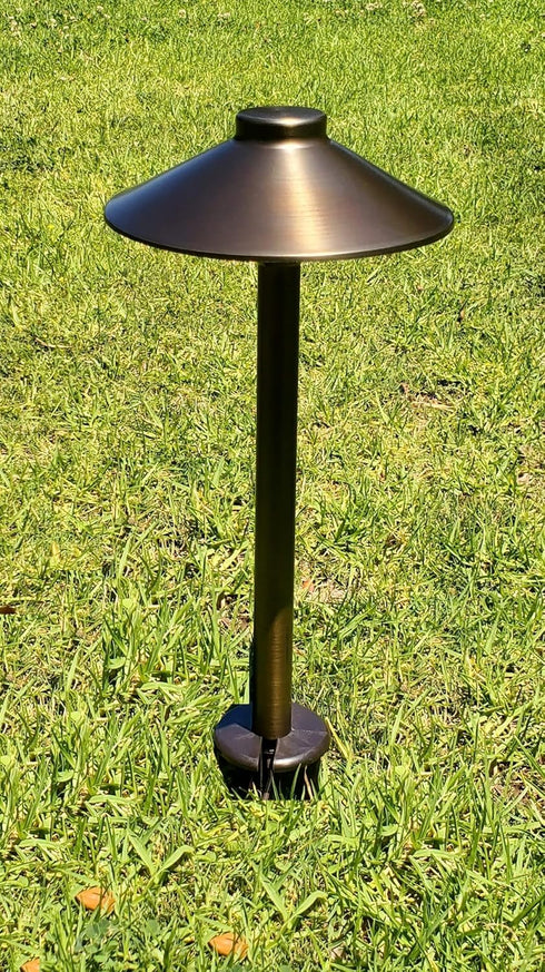 9 Inch In Ground Stake with Solid Brass 0.5 Inch NPT Thread and Side Wireway for Easy Installation, Outdoor Lights Garden Stakes for Landscape Lig...