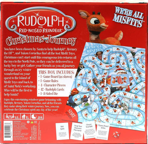 AQUARIUS Rudolph The Red-Nosed Reindeer Board Game - Fun Family Christmas Gift for Kids & Adults - Officially Licensed Rudolph Merchandise & Colle...