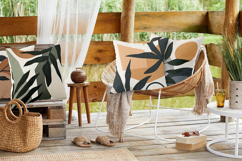 Boho Abstract Throw Pillow Covers 18 x 18 Set of 4 Sun Sunset Sunrise Plant Bohemian Decorative Pillowcase Landscape Nature Minimalist Modern Art ...