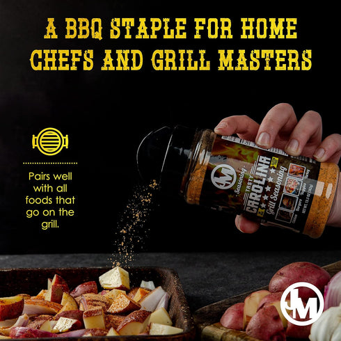 Steak Seasoning BBQ Rub by JM Seasoning | Tasty Carolina Hamburger Vegetable and Chicken Seasoning | No MSG, Gluten Free Dry Rub Spice Blend | 13....