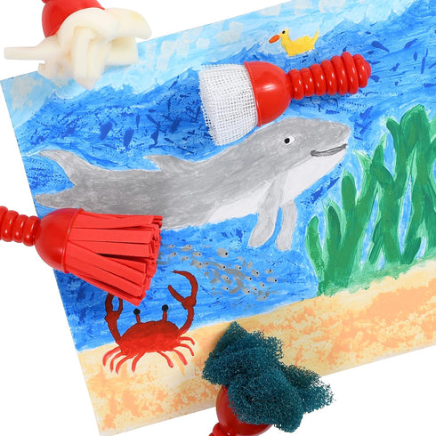 READY 2 LEARN Textured Art Tools - Set of 4 - Jumbo Paint Brushes for Toddlers and Kids - Set 1 - DIY Patterns and Effects...