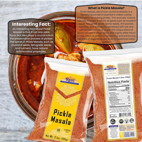Rani Pickle (Achar) Masala Indian Spice Blend 3.5oz (100g) ~ All Natural | Vegan | Gluten Friendly | NON-GMO | No colors | Indian Origin...