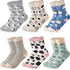 Geyoga 6 Pairs Cow Socks stuff Women's Novelty Girls Funny Animal Cute Cotton Crew Socks Cow Print Cartoon Casual Socks (Adorable Style)...