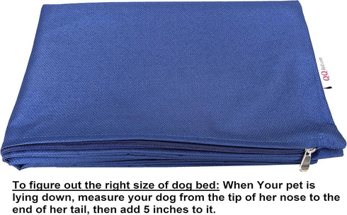 Do It Yourself DIY Pet Bed Pillow Duvet Waterproof Cover for Dog or Cat in Large 48"X29" Vibrant Navy Blue Color - Cover only...