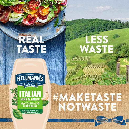 Hellmann's Mayonnaise Dressing Italian Herb & Garlic for a Deliciously Creamy Condiment, with Real Ingredients & No Artificial Flavors, 11.5 oz...