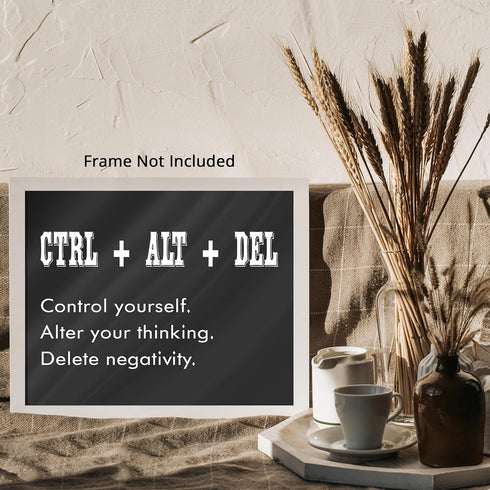 Posterizer 1 pcs-control yourself-encouraging fun quote-Comedy Art-Motivational & Inspirational Art-Gift for Daughter, Son, Kids-Decor for Home & ...