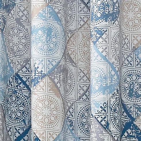 Sun Zero Reardon Global Medallion Print Energy Efficient Grommet Curtain Panel, 54" x 63", Indigo...
