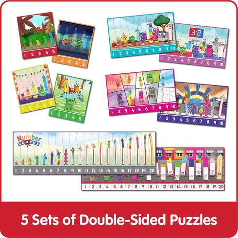 hand2mind Numberblocks Sequencing Puzzle Set, Sequence Cards, Math Games for Kids Ages 3-5, Number Games, Educational Toys, Toddler Learning Puzzl...