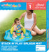 SwimSchool Baby Splash Play Mat – Inflatable Play Pool for Babies & Infants with Backrest – Includes Baby Water Toy Rings– Seafoam Blue Lemon...