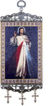 Religious Gifts The Divine Mercy Tapestry Icon Room Wall Door Decoration with Crosses 9 3/4 Inch...