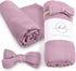 Baby Muslin Swaddle Blanket with Bow — 30% Organic Cotton & 70% Viscose Derived from Bamboo Swaddle Blankets — 47x47 Inches Premium, Soft & Breath...