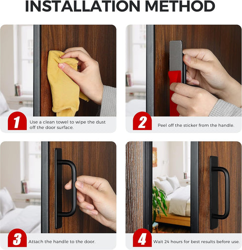 Ravinte Adhesive Cabinet Handles Self Stick Drawer Pulls Stick on Handle Black Cabinet Pulls No Drilling Push Pull Helper for Kitchen Cabinet Wind...