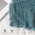 lifein Fall Throw Blanket for Couch-Soft Boho Bed Throw Blanketss,Cozy Knitted Teal Waffle Throw,Small Farmhouse Lightweight Blanket&Throws for Au...