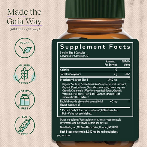 Gaia Herbs Calm A.S.A.P. Stress Support Supplement - with Skullcap, Passionflower, Chamomile, Vervain, Holy Basil & More to Support a Natural Calm...