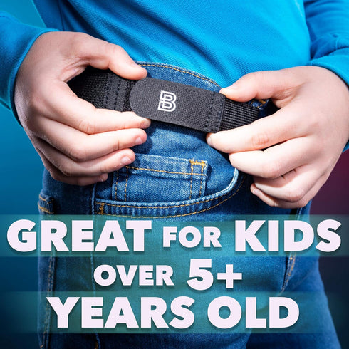 BeltBro For Kids No Buckle Elastic Belt — 3 Pack (S, M, L) — Fits 1 Inch Belt Loops, Comfortable and Easy To Use...