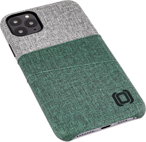 Dockem Wallet Case for iPhone 11 Pro Max: Built-in Metal Plate for Magnetic Mounting & 2 Card Slots (6.5" Luxe M2 Synthetic Leather, Green & Grey)...