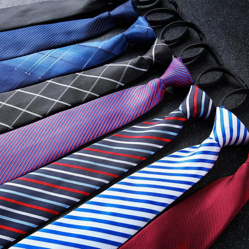 Geyoga 8 Pieces Zipper Tie for Men Pre tied Necktie Zip Tie for Men Boys...
