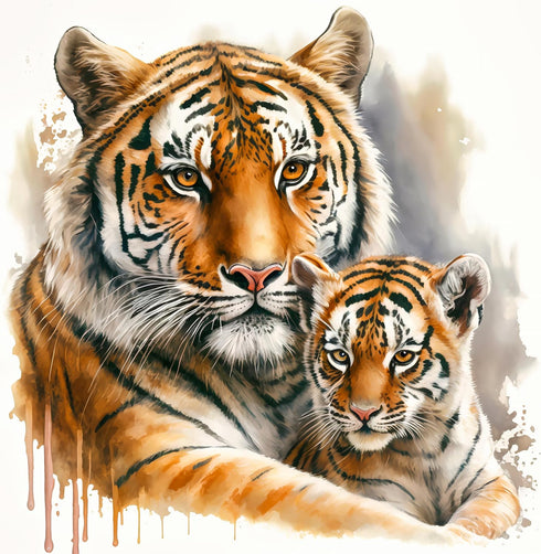 Fabric Panel 14"x14" Tigers 100% Cotton Quilting Panel Square AM1574...