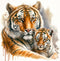 Fabric Panel 14"x14" Tigers 100% Cotton Quilting Panel Square AM1574...