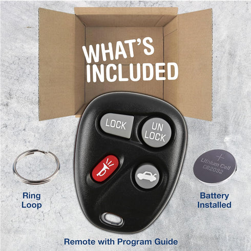 KeylessOption Key Fob Replacement for 2001 2002 2003 2004 2005 Chevrolet Chevy Impala Monte Carlo Pontiac Grand Prix Remote, 4-Button 10443537, Lo...