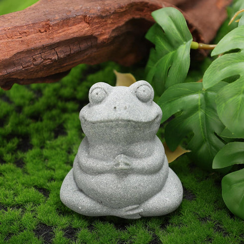 Frog Stone Statue Decor, Yoga Zen Pose Meditation Accessories Cute Figurines Frog Gifts Garden Decor Desk Decorations...