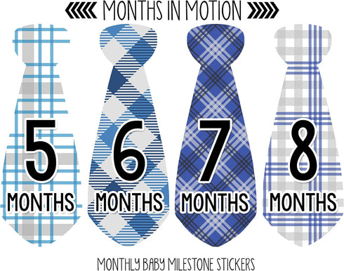 Monthly Baby Tie Stickers - Boy Month Milestone Necktie Sticker - Onesie Month Sticker - Infant Photo Prop for First Year - Shower Gift - Newborn ...