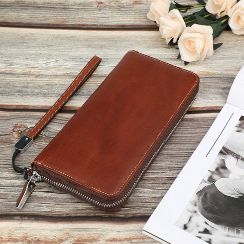 Lavemi Women's RFID Blocking 100% Leather Large Capacity Zip Around Wallet Phone Holder Clutch Travel Purse Wristlet...