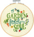 DIMENSIONS Garden Verse Needlepoint Embroidery Kit with Pattern and Bamboo Hoop, Finished Project 6" Diameter, Multicolor 6 Piece......