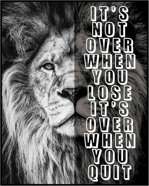 Posterizer 1 pcs-It's Not Over When You Lose, It's Over When You Quit-Motivational & Inspirational Art-Gift for Entrepreneurs-Decor for Home & Off...