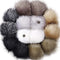 Tatuo DIY Faux Fur Pom Poms Ball with Press Button Removable Fluffy Pompom for Knitting Hats Shoes Scarves Bag Accessories (Neutral Color, 14)...