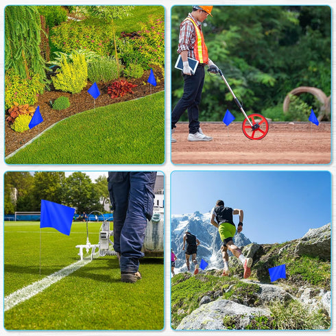 Marking Flags Marker Flags for Lawn 30 Pack, IKAYAS 4 *5 *15 Inch Blue PVC Small Yard Flags Yard Marking Flags Lawn Flags, Garden Flags, Survey Fl...