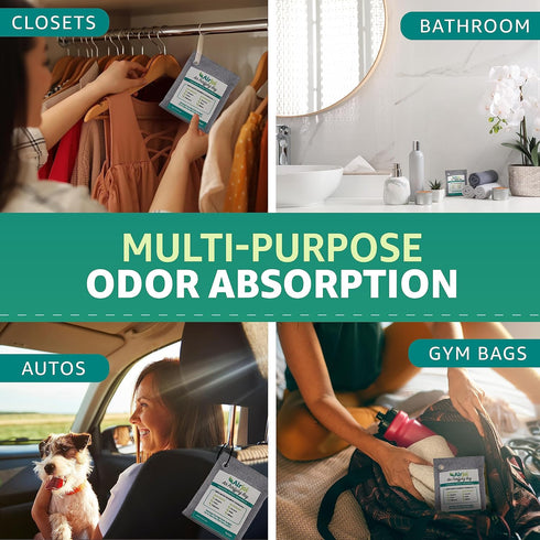 AIRJOI Bamboo Charcoal Air Purifying Bag (Single Unit), Activated Charcoal Odor Absorber, Natural Air Freshener Removes Odor and Moisture, Odor El...