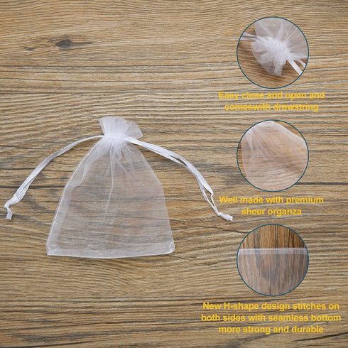WenTao 100PCS Organza Gift Bags, 4x4.72 Mixed Color Wedding Favor Bags with Drawstring, Premium Candy Jewelry Pouch Party Wrap...