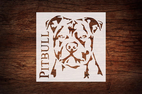 Reusable Dog Pitbull Stencil 5.5" x 5.5" - Custom Animal Design for Pet-Themed Crafts...