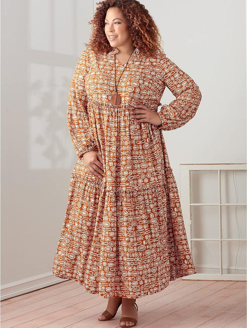 Simplicity Misses' and Women's Tiered Dress Packet, Code 9265 Sewing Pattern, Sizes XXS-XXL, White...