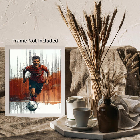 Posterizer 1 pcs-abstract passionate soccer / football player running poster-Sports & Hobby Art Gifts for sports fans Decor for Home & Office- unf...