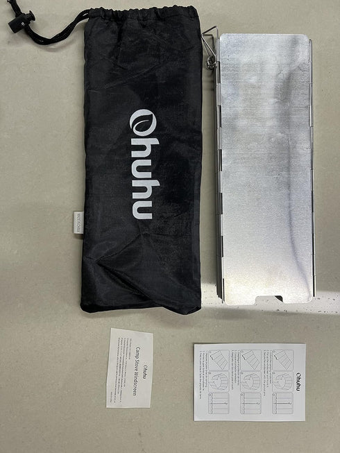 Camping Stove Windscreen, Ohuhu Camp Stove Windscreen 10 Plates Aluminum Folding Portable Camping Stove Windshield Burner Stove with Carry Bag, fo...