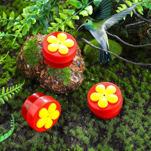 8 Packs Handheld Hummingbird Feeders Window Hummingbird Feeder with Perch Plastic Flower Finger Hummingbird Feeder Mini Hand Feeding Tools for Out...
