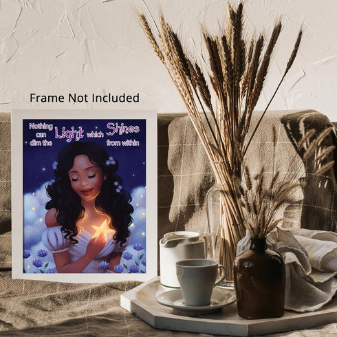 Posterizer 1 pcs-Nothing Can Dim The Light Which Shines From Within-Afro-American Art Collection-Kids Room Art-Decor for nursery toddlers kids roo...