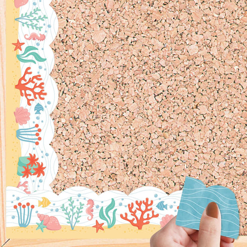 Big Dot of Happiness Ocean Creatures - Scalloped Classroom Decor - Bulletin Board Borders - 51 Feet...