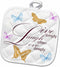 3D Rose Live-Laugh-Love with Pretty Butterflies Pot Holder, 8" x 8"...