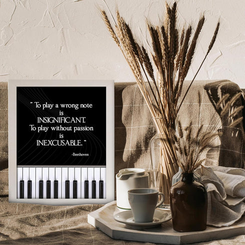 Posterizer 1 pcs-Playing Without Passion-Beethoven Quote-Musical Art Collection-Gift for Music Fans-Gift for Girls, Boys, Teens-Living Room Bedroo...