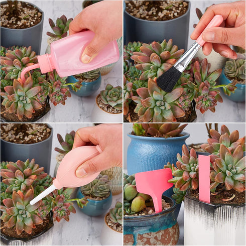 Succulent Tools,24 Pcs Mini Garden Tools Set,Transplanting Tools Miniature Succulent Hand Tools Set with Plant Potting Tarp Mat, Succulent Kit for...