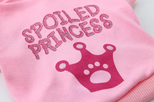 DroolingDog Girl Dog Shirts Pink Dog Clothes Puppy Hoodie Female Princess Crown Sweatshirt Pet T Shirt for Small Dogs Girls, XS...