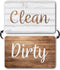 Dark Brown & White Wood Clean Dirty Magnet for Dishwasher, Reversible Dishwasher Magnet Clean Dirty Sign, Magnetic Dish Washer Sign Indicator, Far...