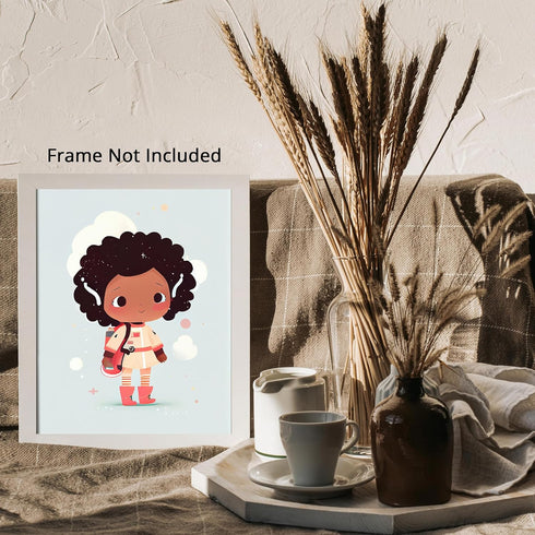 Posterizer 1 pcs-scinetist little girl in the snow-Kids Room Art-Abstract & Modern Art-Gift for Daughter, Son, Kids-decor for nursery toddlers kid...